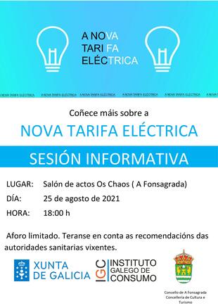 Sesión informativa sobre a nova tarifa eléctrica o mércores 25 de agosto