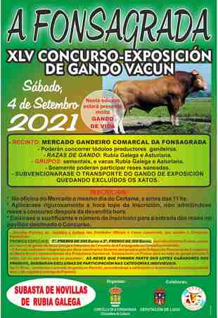 XLV Concurso - Exposición de Gando Vacun o  sábado 4 de setembro