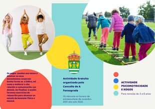O Concello de A Fonsagrada organiza a actividade extraescolar gratuita "Psicomotricidade e Xogos" para neno/as  de 3 a 6 anos